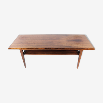 Table basse en palissandre avec étagère, années 1960