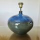 Impressive iridescent blue ceramic lamp with a gradient of green, circa 1960.