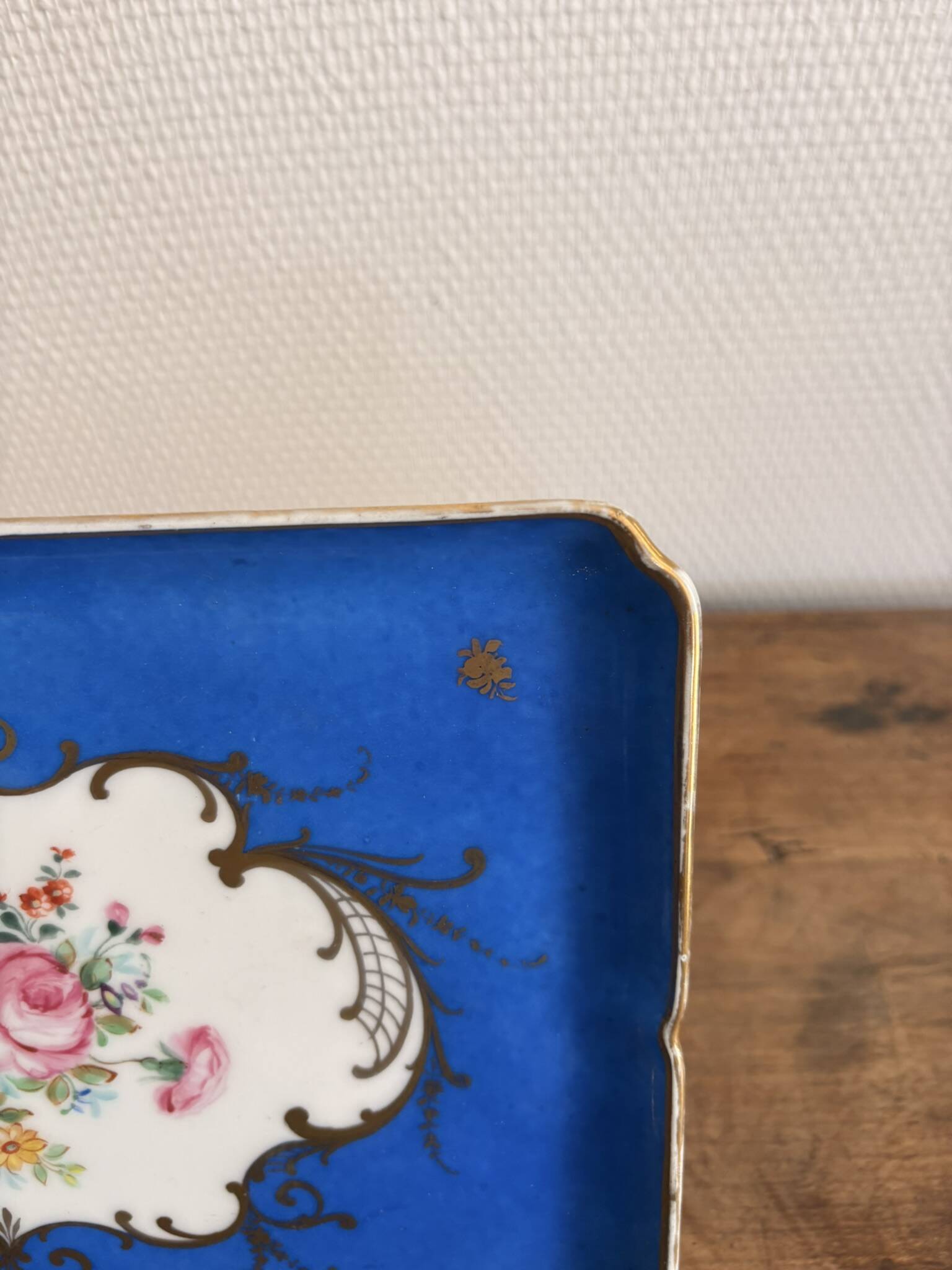 Antique Blue and Gold Porcelain Plate, Sèvres Style, Samson, 19th Century
