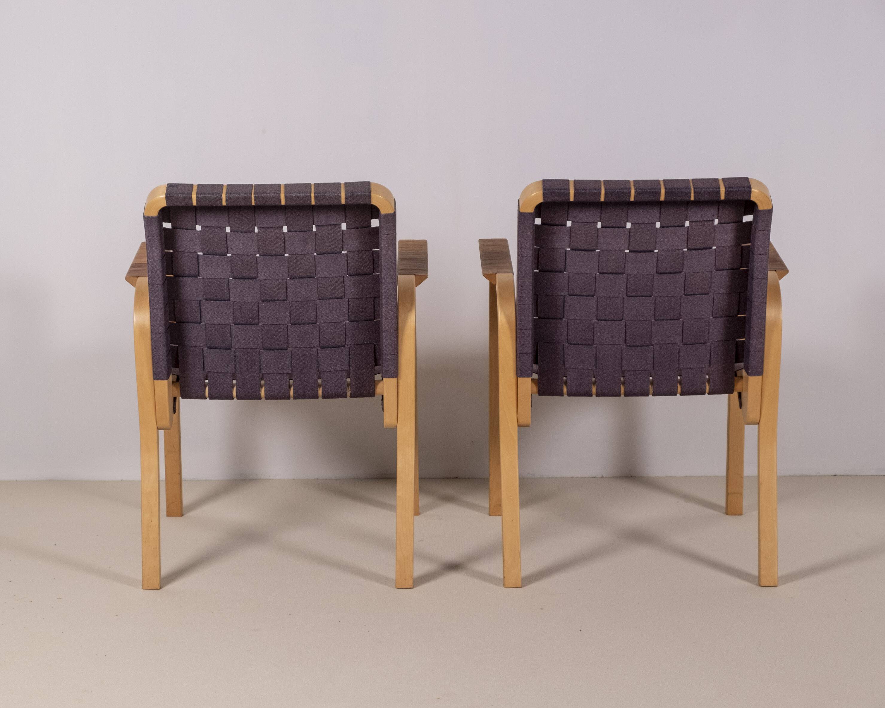 2 fauteuils Alvar Aalto modèle 45, années 1970, Artek Finlande