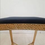 Paire de tabourets/poufs – Pierluigi Colli – fer forgé peint or.