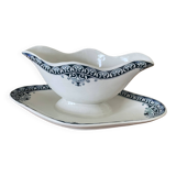 Antique sauce boat in Saint-Amand earthenware (Nord)