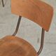 Set of 6 Czech school chairs in metal and wood, Kovona bistro style.