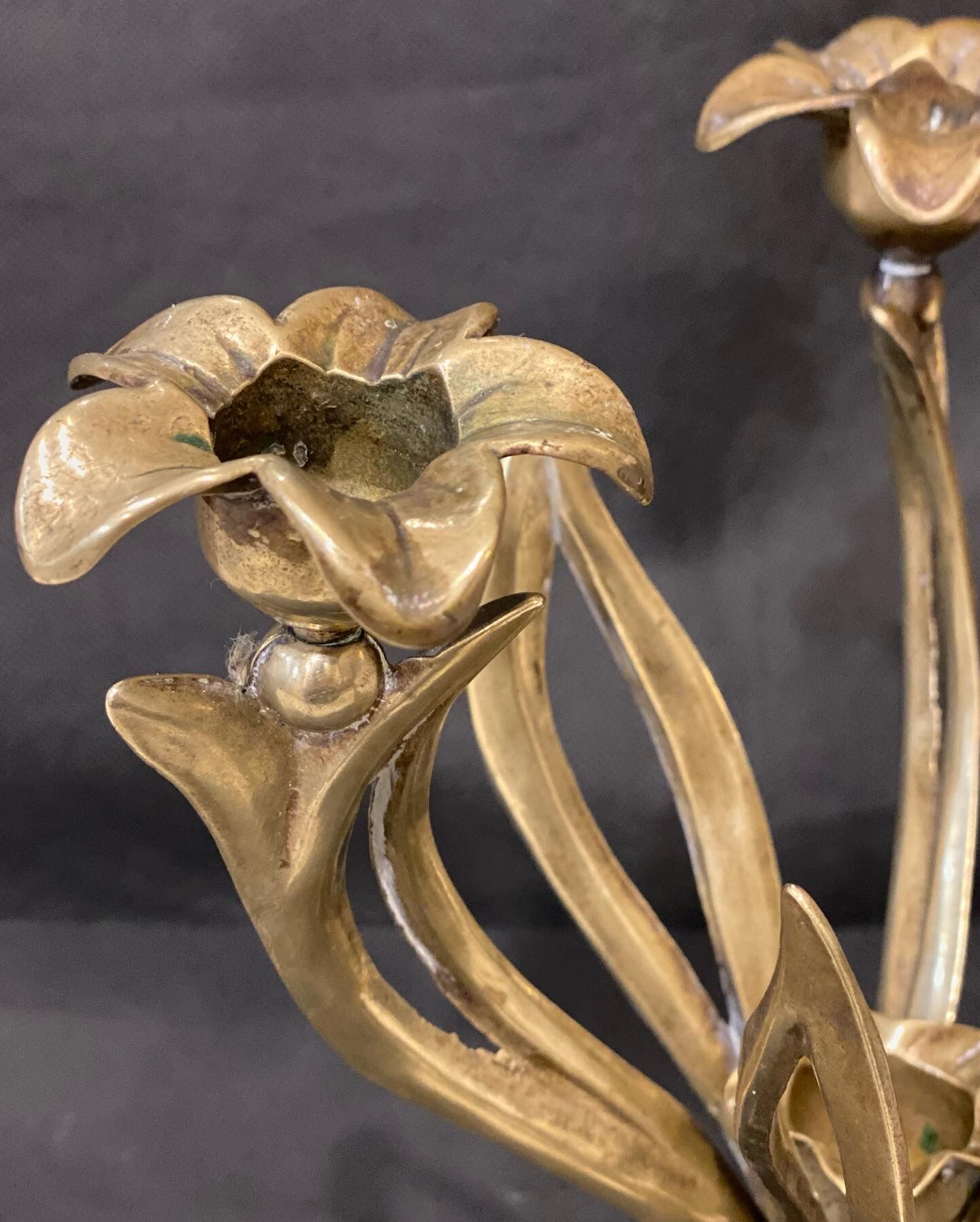 Art nouveau brass chandelier