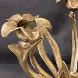 Chandelier en laiton art nouveau