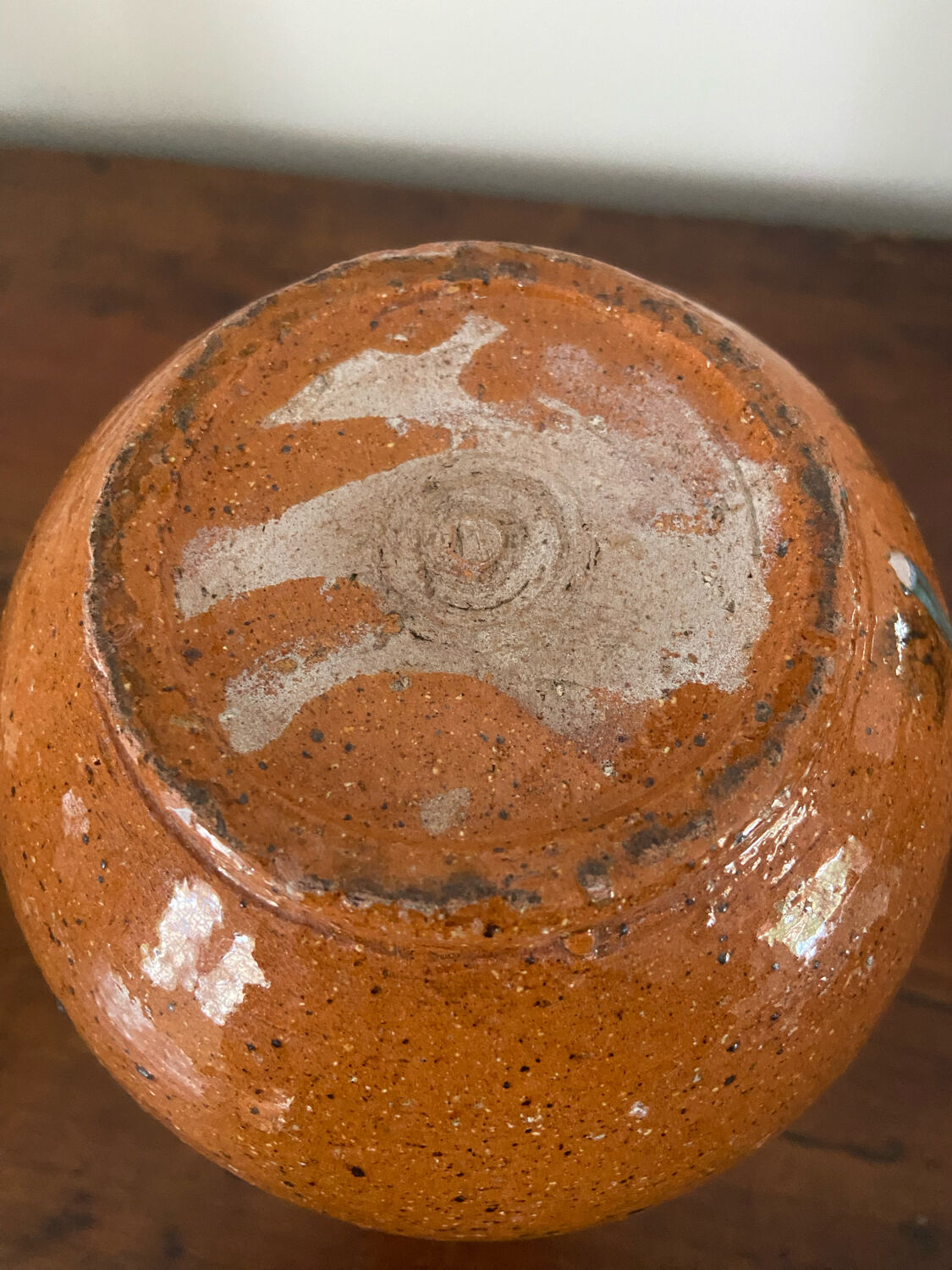 Glazed clay vase