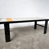 Ceramic Coffee Table Jean Jaffreux 1950s - Metal & Vintage Orange