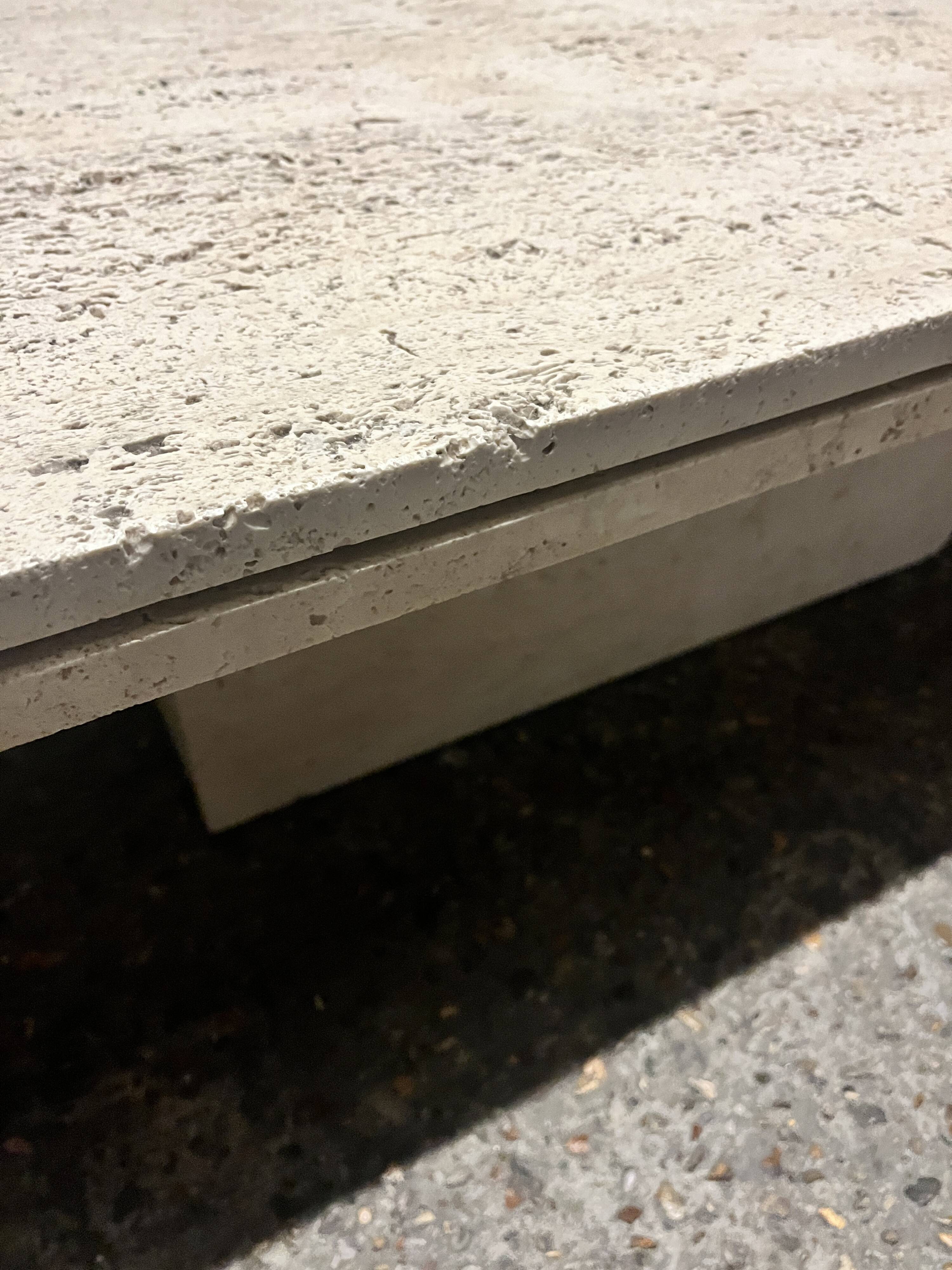 Designer coffee table in raw travertine, mid-20th century, Italy, 1970s