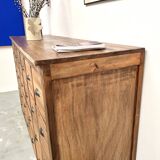 Vintage workshop furniture with 24 drawers in solid pine – 1950s