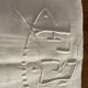 Drap brodé ancien monogramme FD