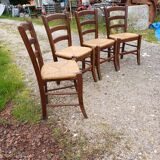 4 Old Straw Chairs