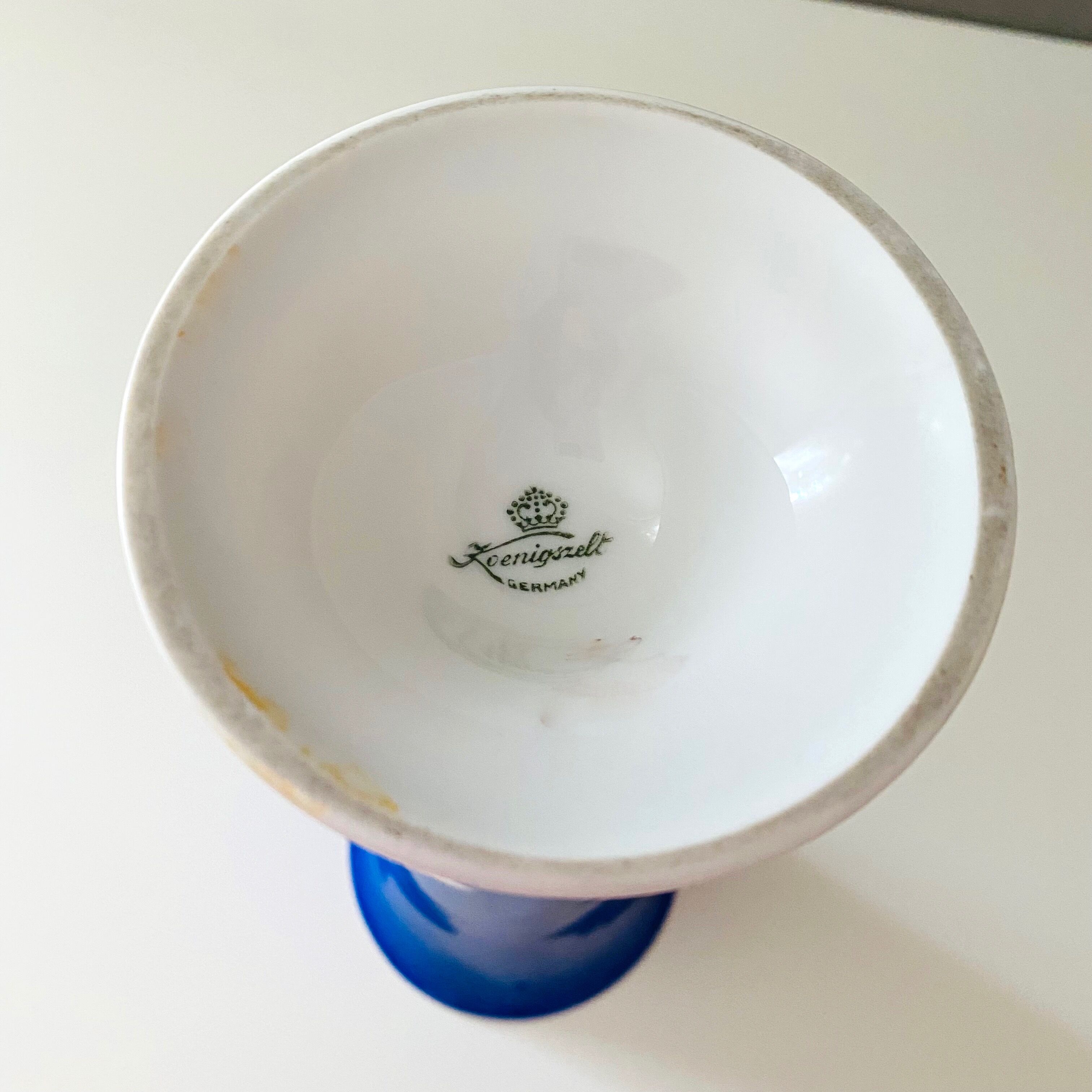 Art Deco Porcelain Vase Königszelt with Gold Decoration, Hand Painted