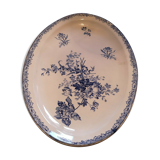 Oval dish in Sarreguemines earthenware fontanges model
