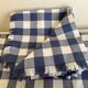 New fringed XL Vichy canvas tablecloth with 14 napkins, width 210cm.