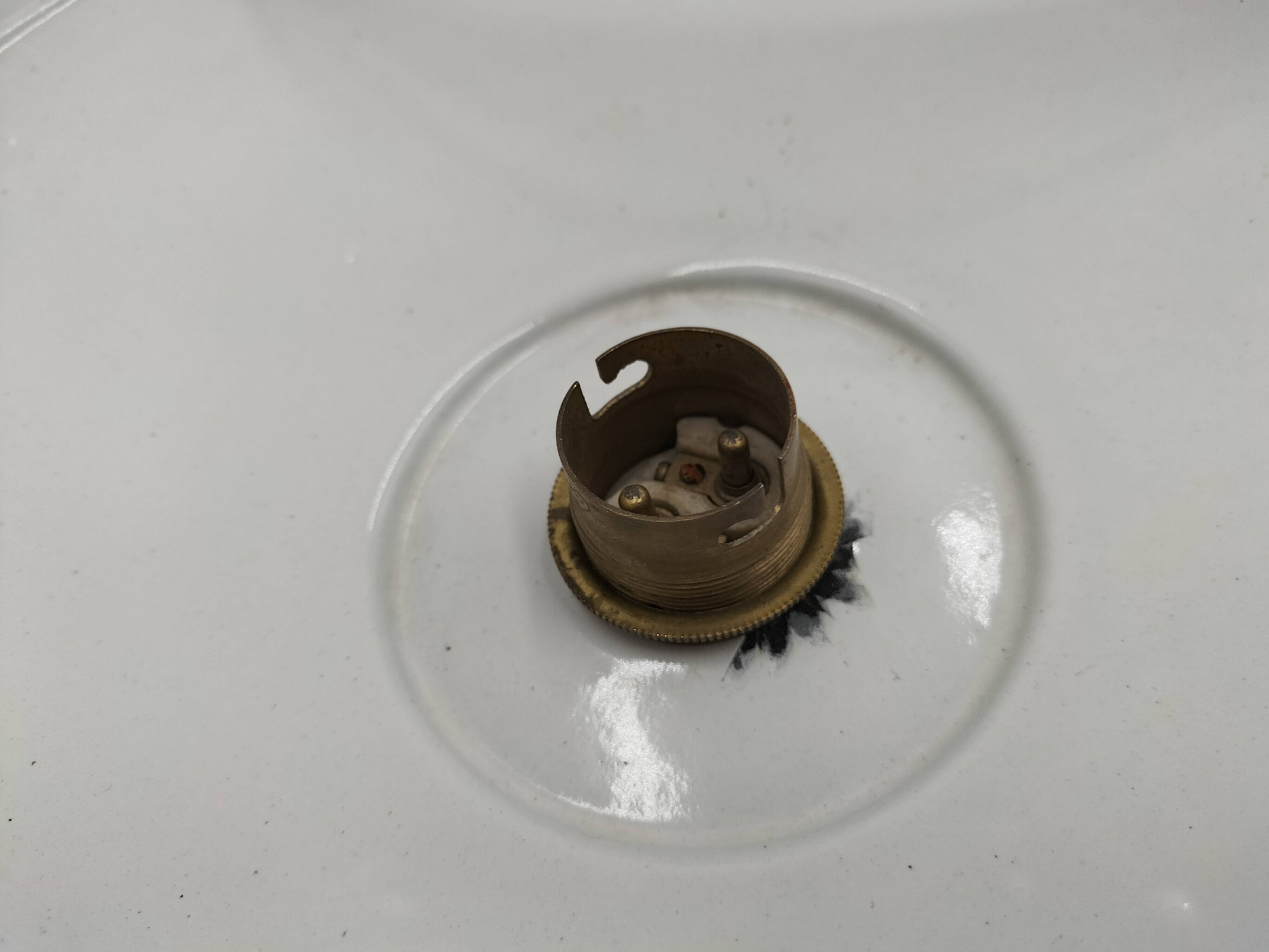 Enameled sheet metal pendant lights