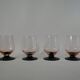 Lot de 4 verres à pieds roses et pieds noirs art déco années 30