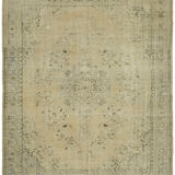 Handmade Oriental Unique 1980s 283 cm x 324 cm Beige Wool Carpet
