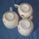 3 vintage cups of Salins earthenware
