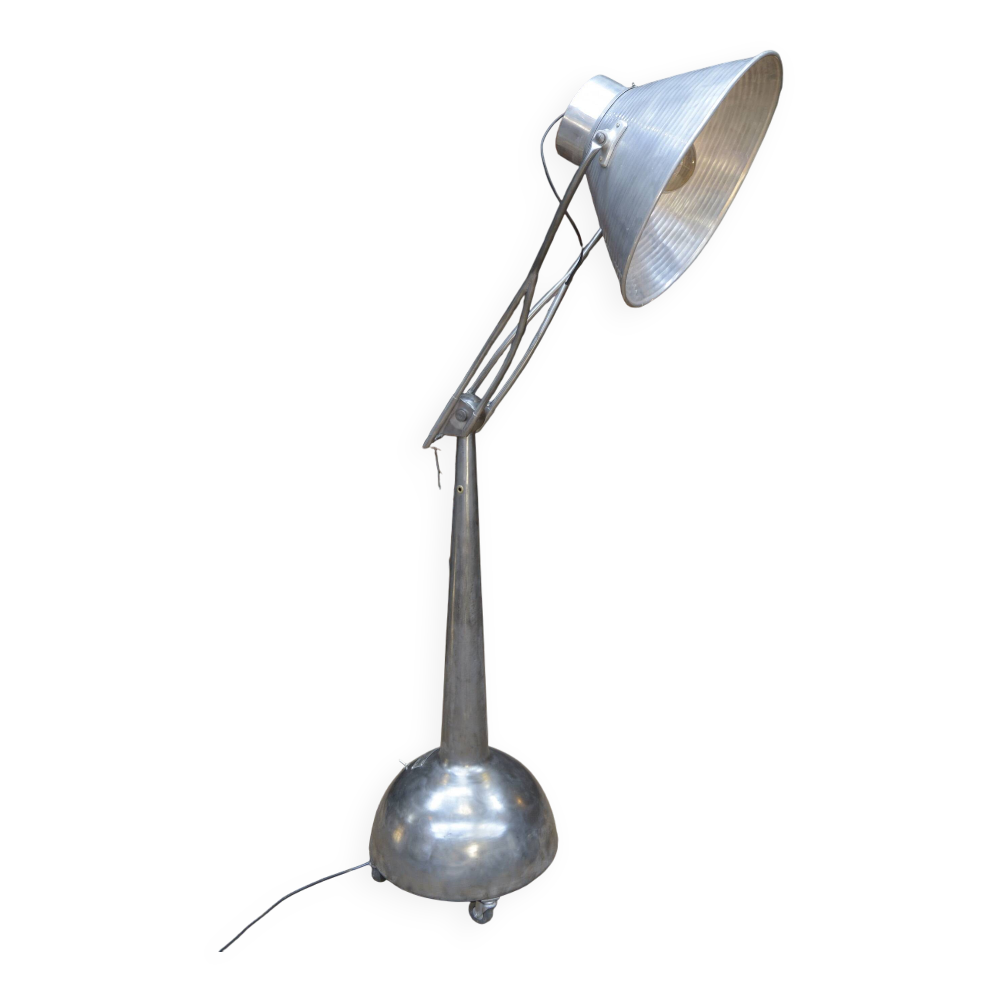 Industrial Adjustable Metal Workshop Spotlight Floor Lamp 1950