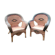 Pair of antique rattan armchairs