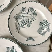 set of 4 flat plates Terre de Fer Saint-Amand model "Cartels" XIXth