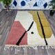 Handmade traditional Beni Ouarain rug, colourful, 150/250 cm.