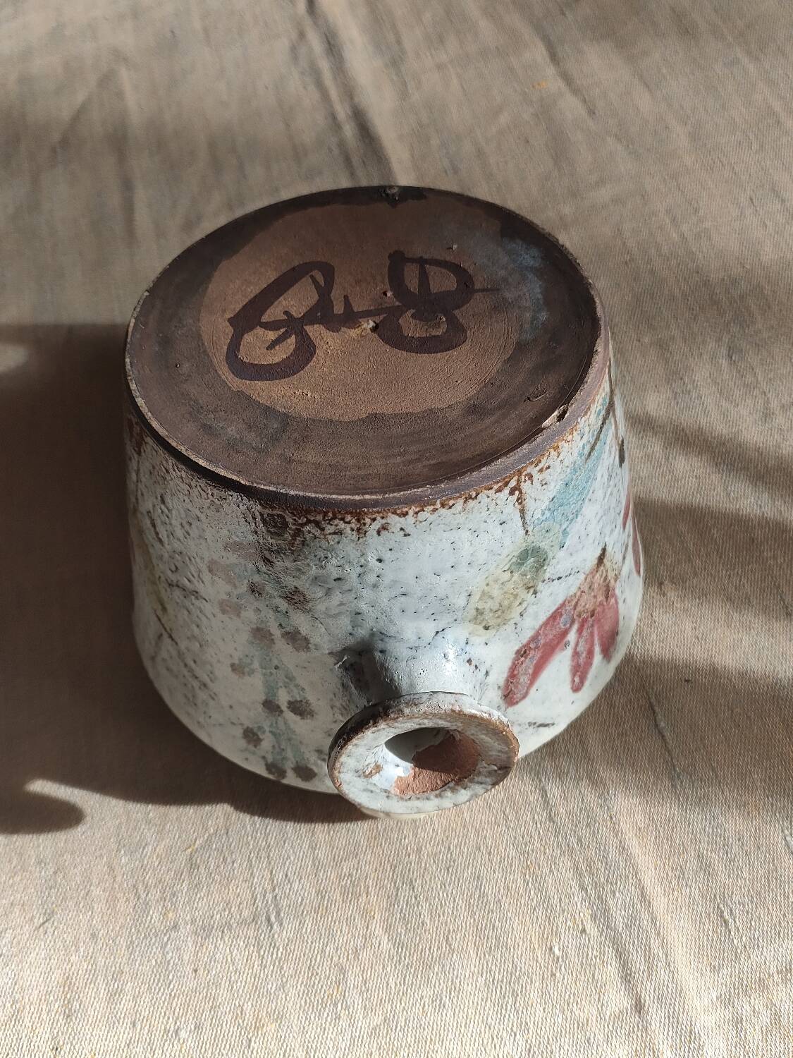 1950s ceramic pot by Gustave Rousseau