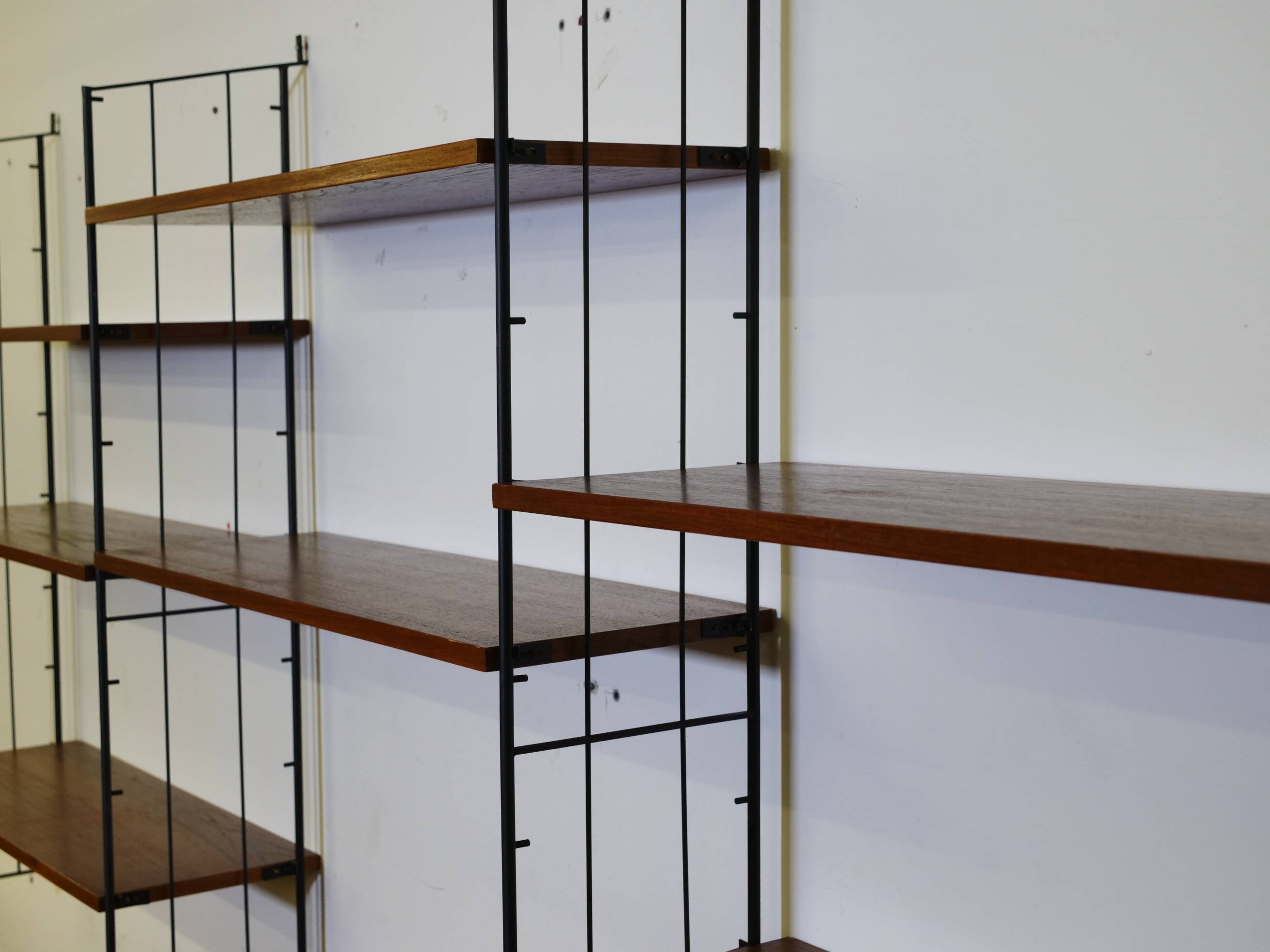Modular teak storage unit in mid-century style, set of 12, 1960s.