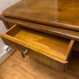 Low swivel TV cabinet in cherry wood