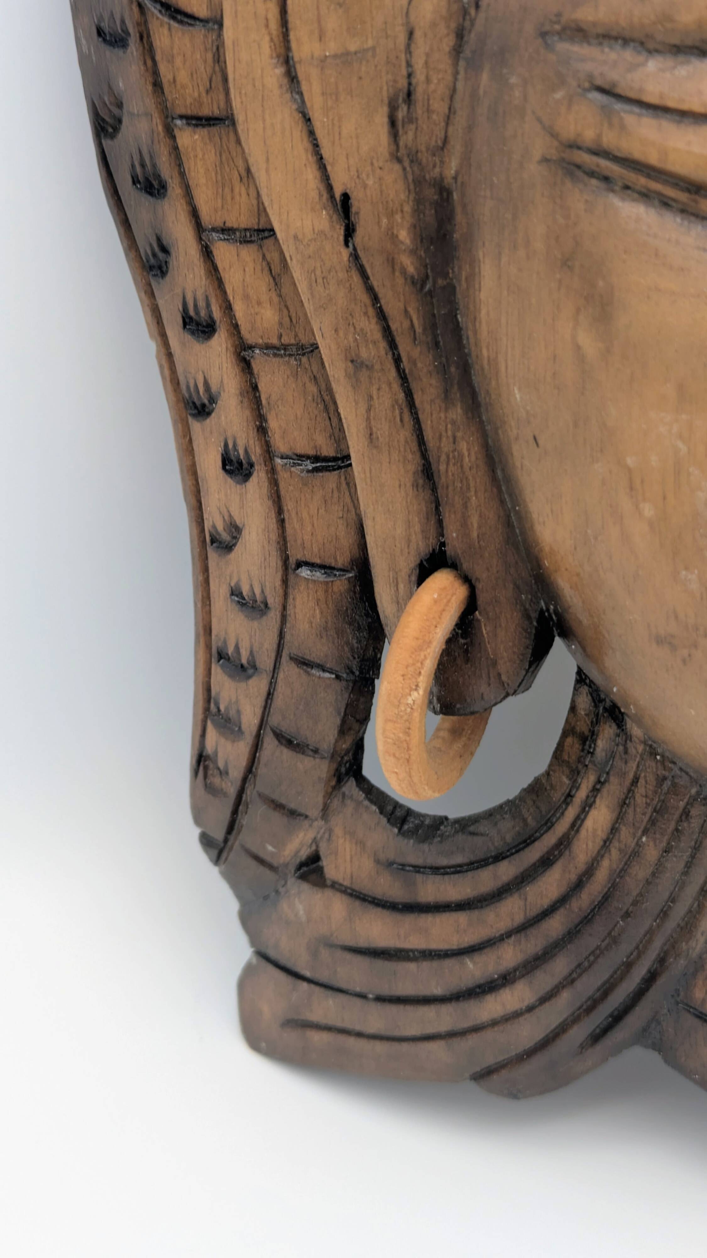 Sculptural Mask Wood - Face & Royal Cobra (Naga) - Tribal Art Indonesia