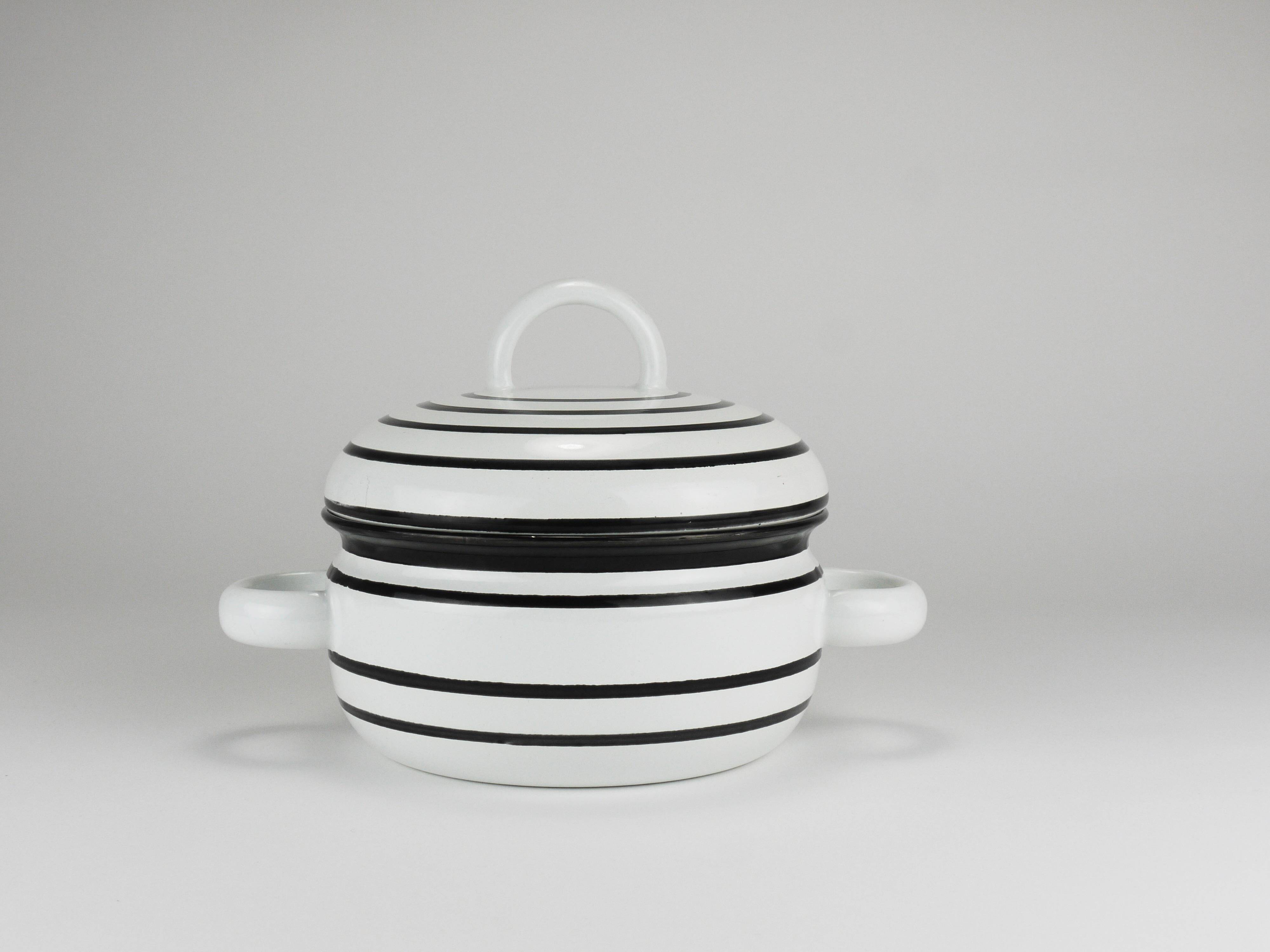 Enamelled pot carl aubock iii "culinar" with lid, ostovics vienna, austria, 1970s
