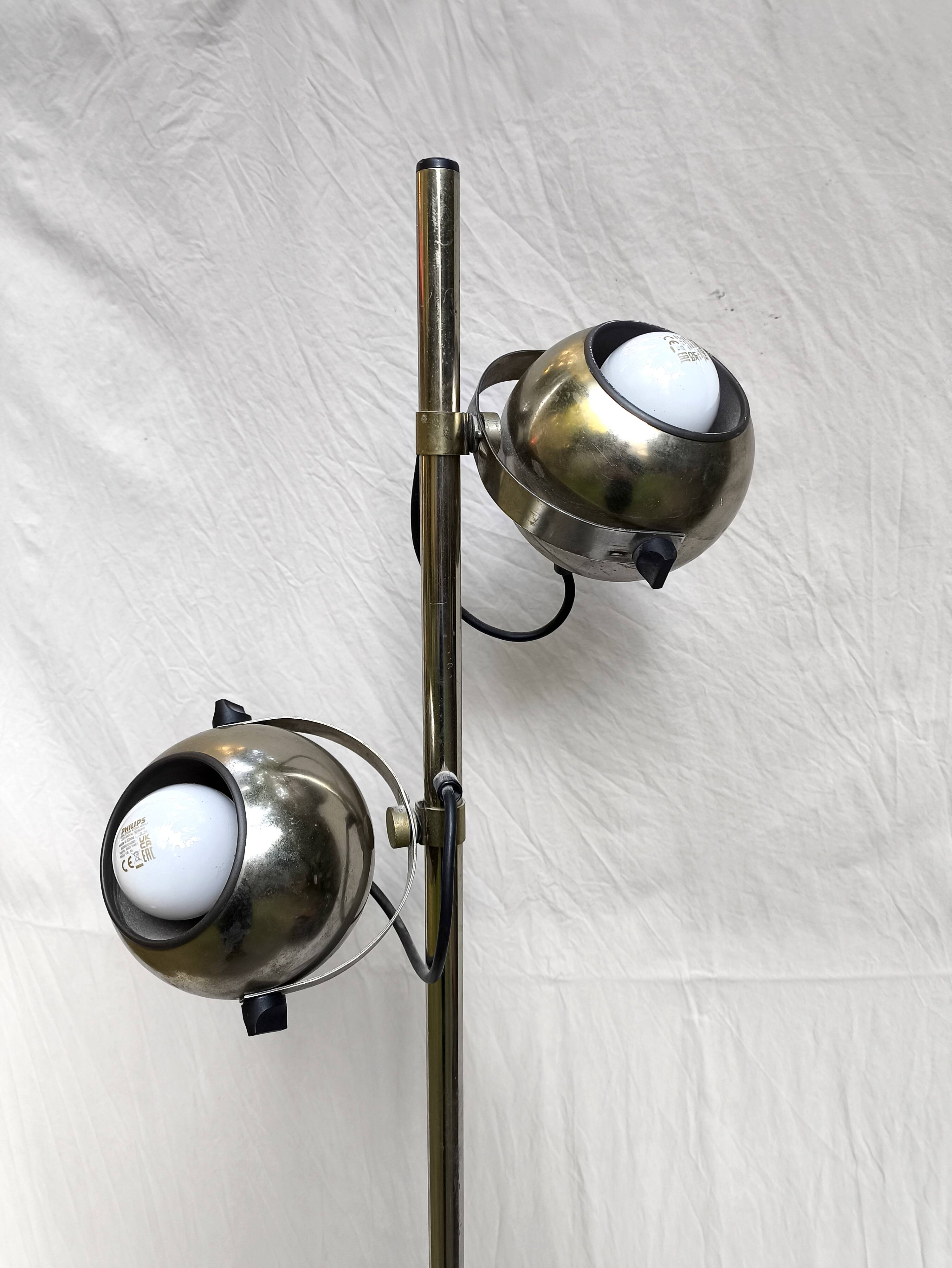 Vintage eyeball chrome floor lamp 1970