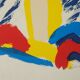 Colour lithograph, Bengt Lindström, 1995, The Giant on the Mountain,