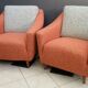 Set of pink and grey club chairs 1960s