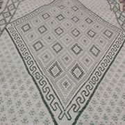 Tapis traditionnel blanc et vert fait main en pure laine