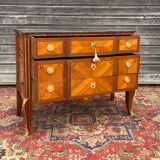 Chest of Drawers In Marquetry Style Transition XIX Eme Century