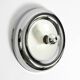 Round metal chrome ceiling or wall lamp from Italy | Space Age Design