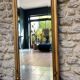 Antique mirror, 238.5/51cm, between two panes, with gilded pediments and gold leaf