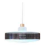 Silkscreened glass pendant light, 1950.