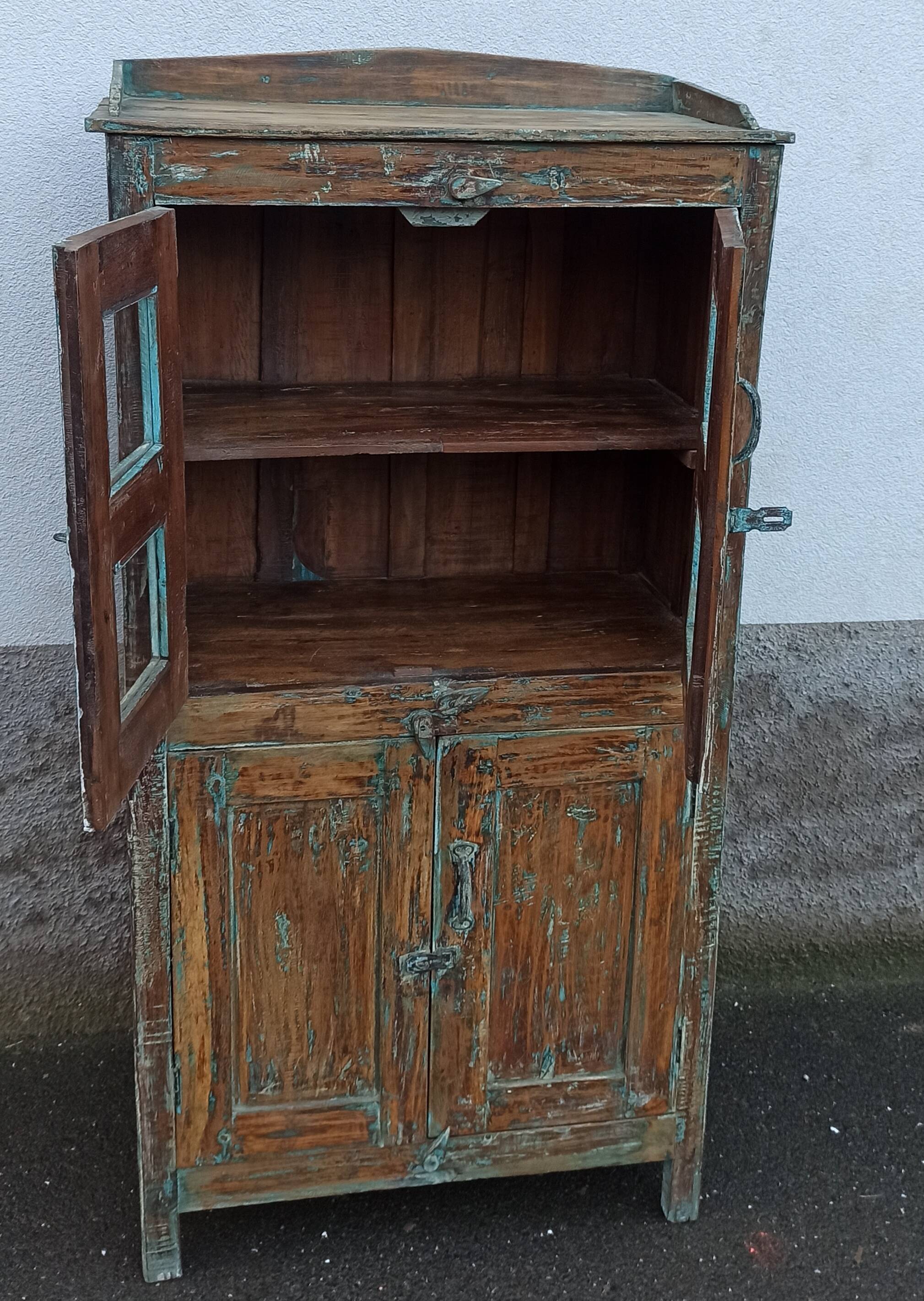 Old wooden cabinet with 4 doors