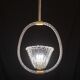 Ercole Barovier Art Deco Chandelier, "Bullicante" Glass Murano, 1940