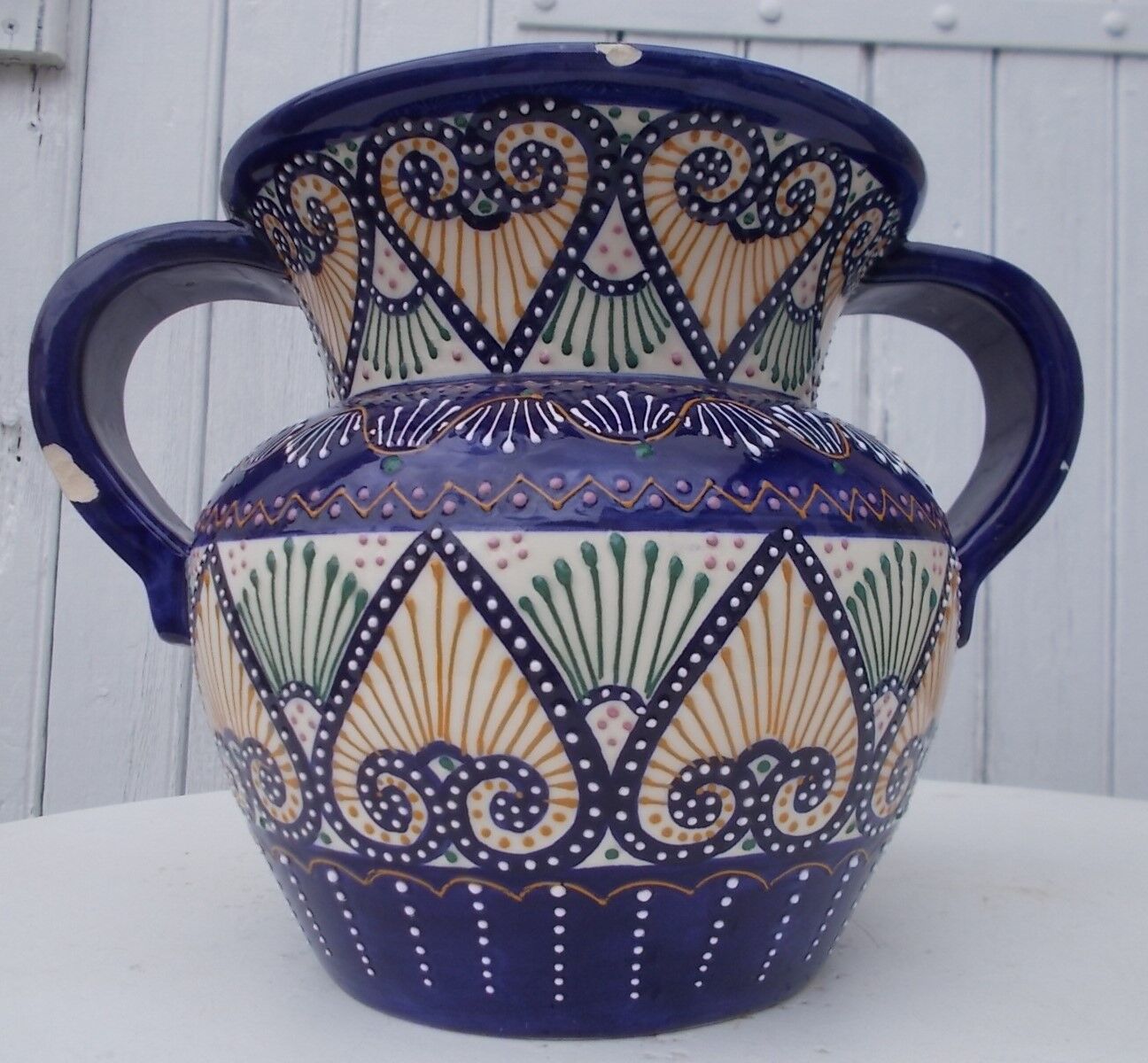 Quimper Henriot faience vase