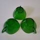 Set of 3 green glass cups from Vereco in very good condition.