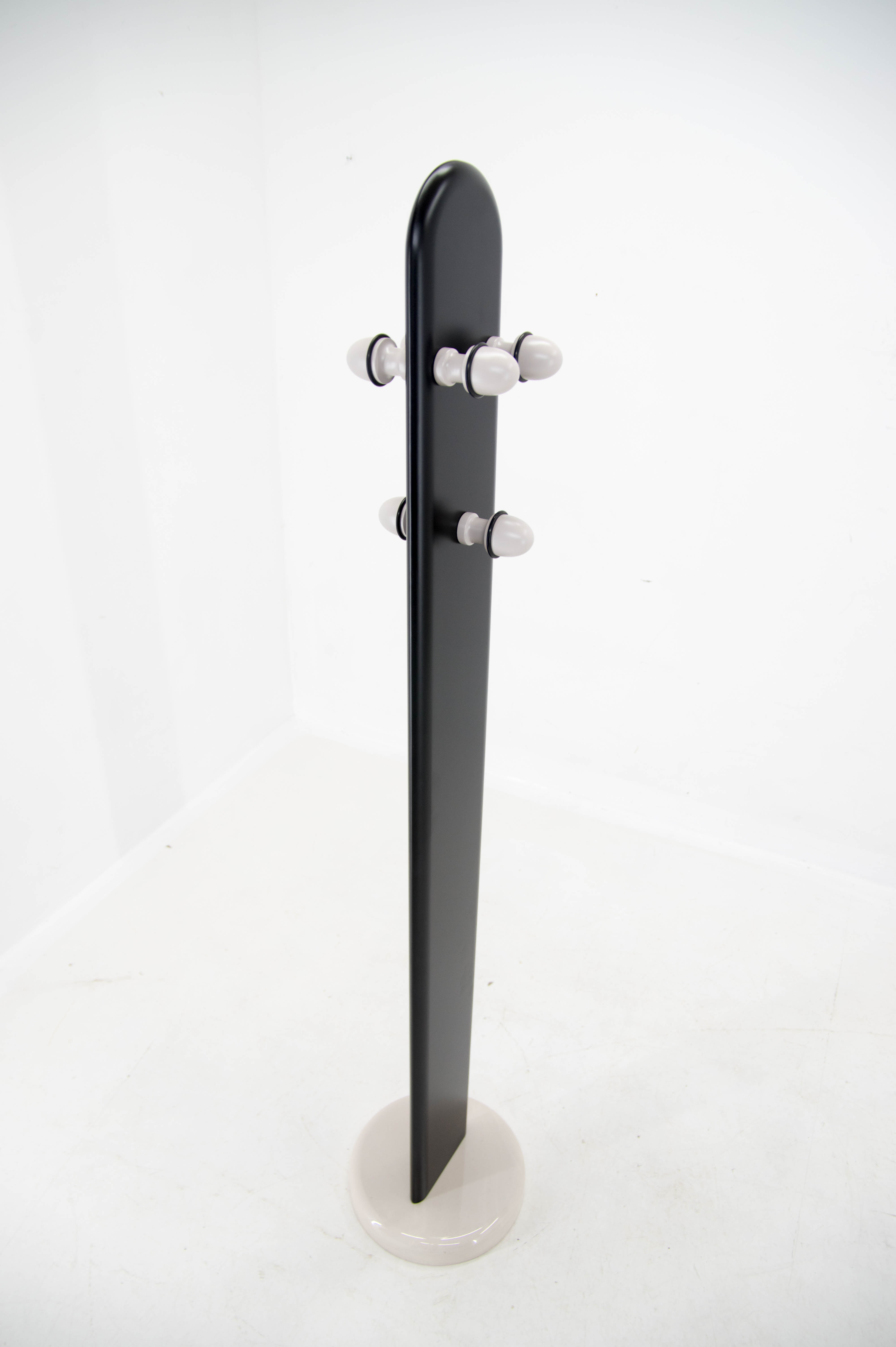 Wood and Marble Design Coat Stand, Italy, 1970s