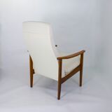 Scandinavian high back armchair from the 1960s adjustable headrest, restored