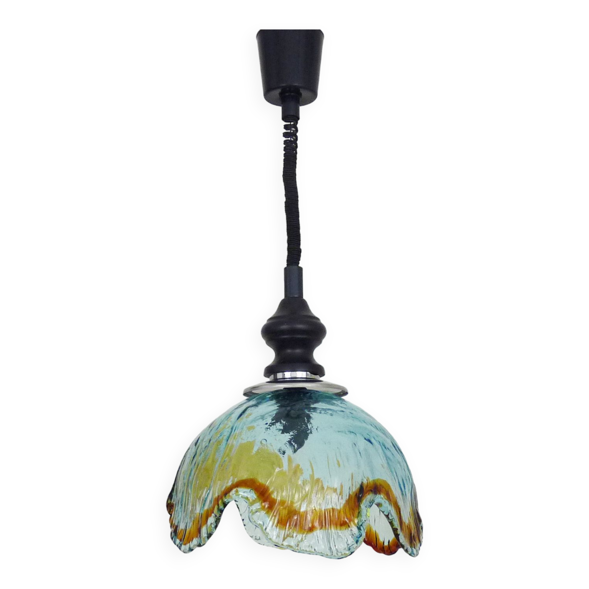 Vintage hanging lamp in blown Murano glass. 70s