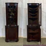 1950s English mahogany corner cabinet