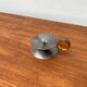 Brutalist Scandinavian candle holder in metal and glass by Gunnar Ander for Ystad, 1960s.