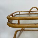 Table d’appoint en rotin vintage en bambou rotin