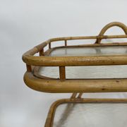 Vintage rattan table side table bamboo rattan 60's